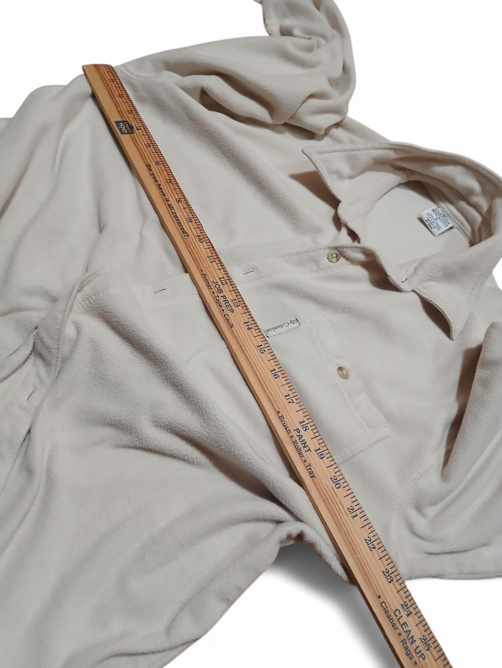Columbia Men's Size Large Neutral Beige Button-Front Fleece Shirt Jacket - Picture 5 of 7